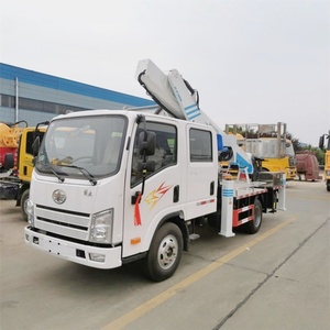 Camión con Plataforma de Trabajo Aérea Hidráulica de Doble Cabina FAW 4X2, Camión para Operaciones en Altura de 25 m - Product Image 1