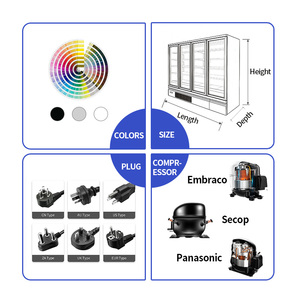 Vitrine réfrigérée commerciale pour supermarché, à étagères réglables, multi-niveaux, refroidissement par air - Product Image 5
