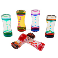 Jouet sensoriel visuel apaisant, minuteur à bulles liquides en acrylique bicolore attrayant, couleur personnalisable, effet goutte d'huile