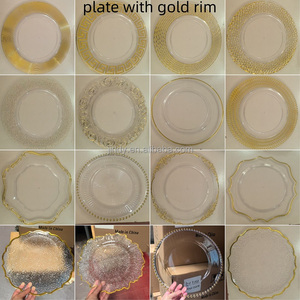 Platos Base Redondos de Plástico con Borde Dorado para Bodas, Platos de Presentación con Ribete Plateado, Venta al por Mayor - Product Image 5