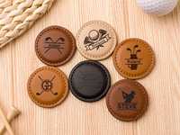 Marqueurs de balle de golf magnétiques en similicuir gravables au laser, motifs de dessins animés amusants, designs personnalisés mignons, cadeaux variés pour événements