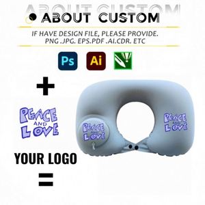 Custom Logo Portable Fashion Travel Neck Inflatable Pillow U-Shaped Cushion for Airplane Office Napping Promotional <b>Gift</b> Set - Product Image 2
