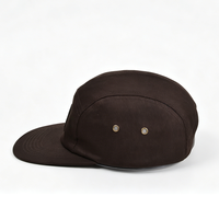 Casquette de camping vintage américaine à 5 panneaux, réglable, à visière incurvée, tendance, brodée à la main avec patch en caoutchouc, pour l'extérieur et la protection solaire