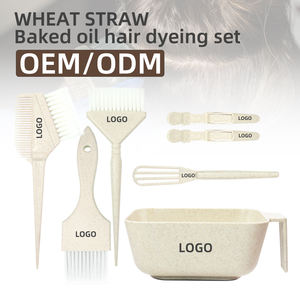 Juego de 7 Herramientas Reutilizables de Paja de Trigo para Teñir el Cabello con Tazón Mezclador, Tinte para Separar el Cabello y Cepillos con Pinza, Duradero para Uso en Salón - Product Image 6