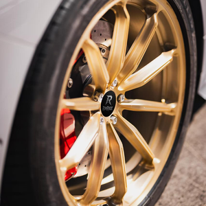 Ruedas forjadas de 10 radios de 17-26 pulgadas para Tesla Model 3 Model Y <span class=keywords><strong>Porsche</strong></span> Taycan <span class=keywords><strong>Motorsport</strong></span> Acabado dorado Llantas de rendimiento ligero - Product Image 5