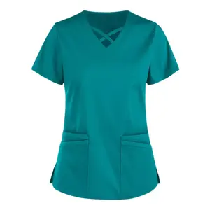 Top quality unisex men women joggers hospital medical soft cherokee nurse uniform two piece scrubs set supplier
