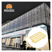 Revêtement mural en métal, façade en aluminium découpée au laser, panneau perforé, systèmes de façade extérieure pour murs-rideaux