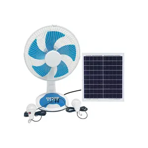 Tafelventilator Solar Ac Dc Oplaadbare Ventilator Met Usb Oplader Functie