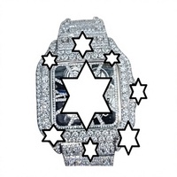 Montres RUDRA JEWELS, squelette, acier inoxydable, mouvement mécanique, sport, élégant, boîtier carré en moissanite