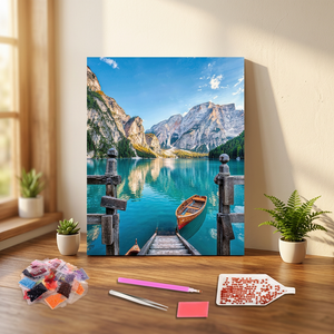 Offerta Speciale: Kit Pittura Diamante 5D Fai da Te, Scena del Lago di Braies in Italia, Stile Americano, Ecologico, Dipinto a Mano per Bambini e <span class=keywords><strong>Artisti</strong></span> - Product Image 1