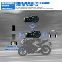 Casque de moto avec interphone, écouteurs Bluetooth MAXTO M2, interphone pour casque de moto