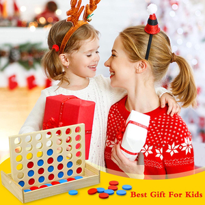 Jeu de société Connect 4 en bois pliable, jeu de stratégie classique pour toute <span class=keywords><strong>la</strong></span> famille (format voyage, 5 à 7 ans) - Product Image 3