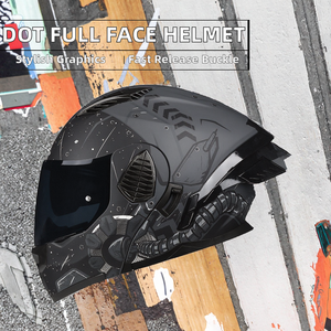 Nuevo Casco Integral de ABS con Certificación DOT para Hombre y Mujer, Diseño Gráfico, Cierre Rápido, Sistema de Ventilación para las Cuatro Estaciones - Product Image 2