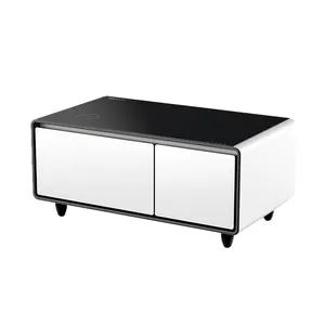 Glass Top Table With Fridge Drawers Cooling For Office Home Theater Bar TB90 Smart Coffee Table Refrigerator