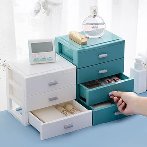 Caja de almacenamiento de escritorio de 2/3/4 capas, caja organizadora de cajones, estantes de escritorio de oficina, gabinete de maquillaje, almacenamiento de artículos diversos para el hogar de plástico - Product Image 1