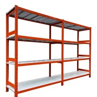 Étagère de rangement en acier orange, sans boulons, réglable, détachable, combinable, en fer thermolaqué, pour supermarché