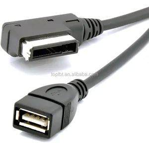 USB2.0 זכר כדי מדיה ב AMI MDI AUX דיסק און קי מתאם כבל עבור רכב Q5 / Q7/A8/a6/S5/A5 / A4L / A4 / A3, 0.3m שחור