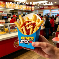 Boîtes en carton jetables pour frites, de qualité alimentaire, pliables, pour cinéma, maternelle, fêtes d'enfants, restauration rapide, vente au détail