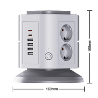 Multiprise de table 6 prises 4 USB 2 ports Type-C Protection contre les surtensions Câble de 1,8 m 10A 250V/110V Installation facile Maison