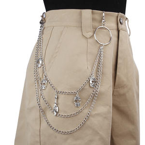 Cadena de cintura con diseño de calavera, de acero inoxidable, con múltiples bucles, estilo Hip Hop, para hombres y mujeres, accesorio de moda para adultos - Product Image 2