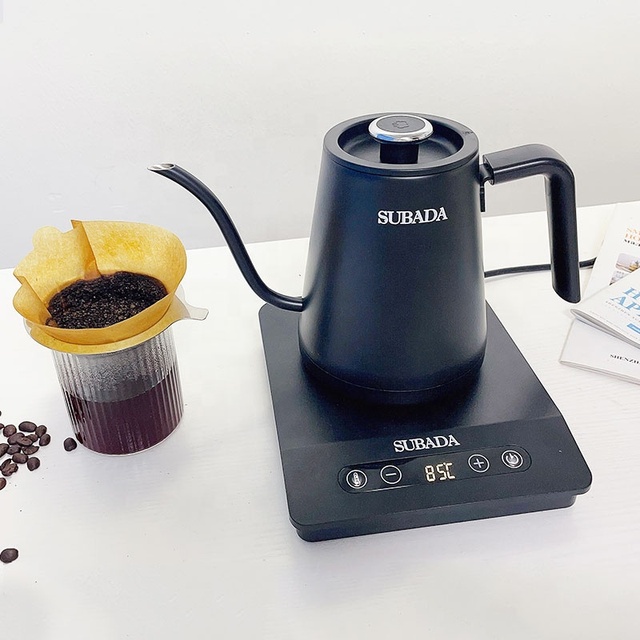 Electric Goose Neck Kettle ±1℉ Temperature Control Stainless Steel Quick Heating Pour Over Coffee Brew Tea Boil Hot Water 0.8 L