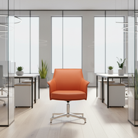 Chaise de bureau exécutive moderne en cuir de haute qualité avec accoudoirs en alliage d'aluminium pour la maison, le bureau, le salon, la salle de sport et les environnements domestiques