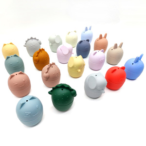 Accessoires de douche en Silicone avec Logo personnalisé, 5 animaux assortis, ensemble de jouets de bain pour tout-petits - Product Image 2