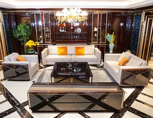 高端豪华客厅沙发，带沙发，分区和双人沙发