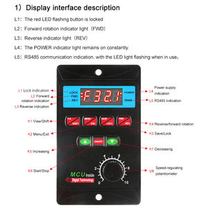 Controlador de Velocidad de Motor Digital Multifunción con Pantalla Digital y Control MCU UX-52 de 400W, AC220V, Regulador de Precisión, Avance y Retroceso, 50/60hz - Product Image 2