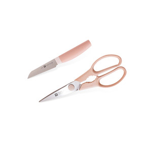 Ensemble de couteaux Zwilling Now, 2 pièces, acier inoxydable, rose crevette, ciseaux multi-usages pour couper les légumes - Product Image 3