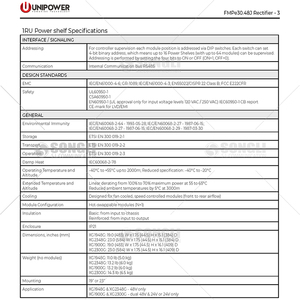 유니파워 고효율 <span class=keywords><strong>48VDC</strong></span> 3000W 텔레콤 전원 공급 장치 정류기 모듈 FMPe30.48J 48V 전원 정류기