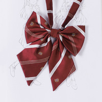 Noeud papillon rouge en polyester, saison des diplômes, nœud papillon, uniforme JK, collier de fleurs, logo personnalisé, couleur et taille