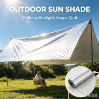 Rouleau de film TPU argenté personnalisé, réfléchissant, isolant thermique, résistant aux UV, imperméable, membrane TPU renforcée de qualité supérieure pour tissu extérieur