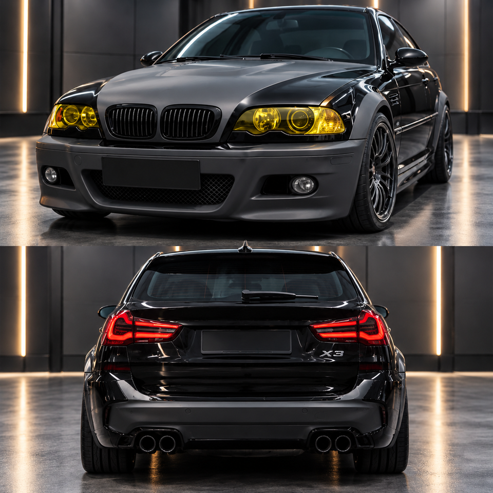 For X3 G01 LCI 2022 to 2024 Black Warrior Aero Kit Splitter Diffuser ...