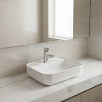 Lavabo en céramique de style moderne pour salle de bain, lavabo simple pour toilettes et lavage des mains
