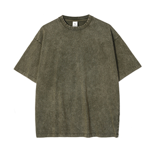 Plain Dtg Custom 100 Cotton Acid Wash 250Gsm Heavyweight Cotton Screen Print T Shirt Custom Blank Vintage Acid Wash T Shirt - Product Image 2