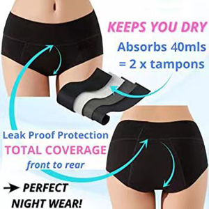 Culottes menstruelles réutilisables super absorbantes pour adolescentes, taille 6XL, en tissu, anti-fuites - Product Image 5