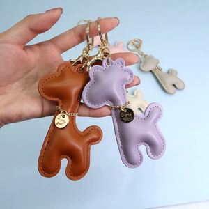 Handmade Cute Lovely Cute Souvenirs Gift PU Leather Deer Lucky Animal Giraffe Pendant Keychain Bag Accessories Charm Car <b>Keyring</b> - Product Image 4