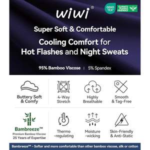 Chemise de nuit en viscose de bambou pour femmes, manches 3/4, col en V doux, coupe ample, tailles S-XXL - Product Image 5