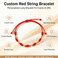 Bracelets porte-bonheur tendance en vente flash, bracelets en cordon rouge Kabbalah ajustables pour la chance