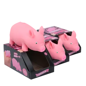 Usine Haute Qualité Enfants TPR Super Stretch Matériel Élasticité Squeeze Pink Pig remplissage sable Fidget Toys