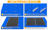 TRIPSOLAR 30cm Kit de fixation pour panneaux solaires sur rail anodisé, avec colliers de fixation intermédiaires et supports de montage pour toiture