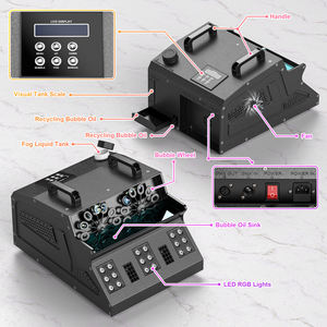 Máquina de burbujas de humo LED RGB de 1500W, fabricante de soplador, rendimiento de Gas, boda para interior, exterior, fiesta de cumpleaños, equipo de efecto de escenario - Product Image 6