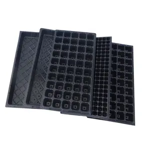 Custom Reusable Black Seedling Plastic Nursery Planting Tray 128 200 Cells Vegetable Seeds