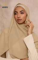 Hijab en Chiffon Perlé Imprimé de Haute Qualité, Châle Traditionnel pour Femmes, Écharpe en Chiffon