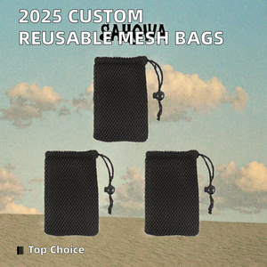 Bolsa de Aseo de Malla de Seda Ecológica, Portátil, Lavable, Reutilizable, de 7 Pulgadas, con Cierre, Personalizada con Logotipo, Diseño de Vegetales, Moda 2025, Gran Venta - Product Image 2