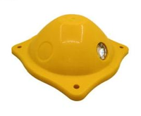 Bouée en acier avec sphère en verre, panneau de signalisation de sécurité routière, bouée en acier jaune, œil de chat, marqueurs routiers réfléchissants en plastique