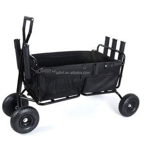 Ağır Hizmet Tipi Çok Fonksiyonlu Büyük Kapasiteli Plaj Balıkçılık Arabası Kamp Katlanır El Arabası Balon Tekerlekler ve Saklama Çantası ile - Product Image 4