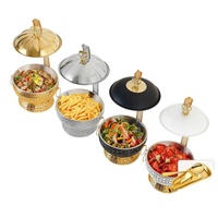 Chauffe-Plat Buffet Professionnel en Acier Inoxydable pour Hôtels et Mariages, Chauffe-Plat Doré 8L pour Buffet