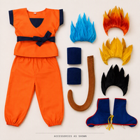 Costume de cosplay personnalisé Anime Goku Dragon TV & Film pour Halloween, tenue de scène complète du Roi Singe pour enfants garçons